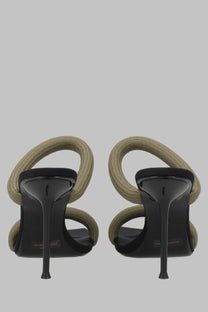 Alexanderwang women’s sandalo julie green black high-heeled sandals with olive green braided straps