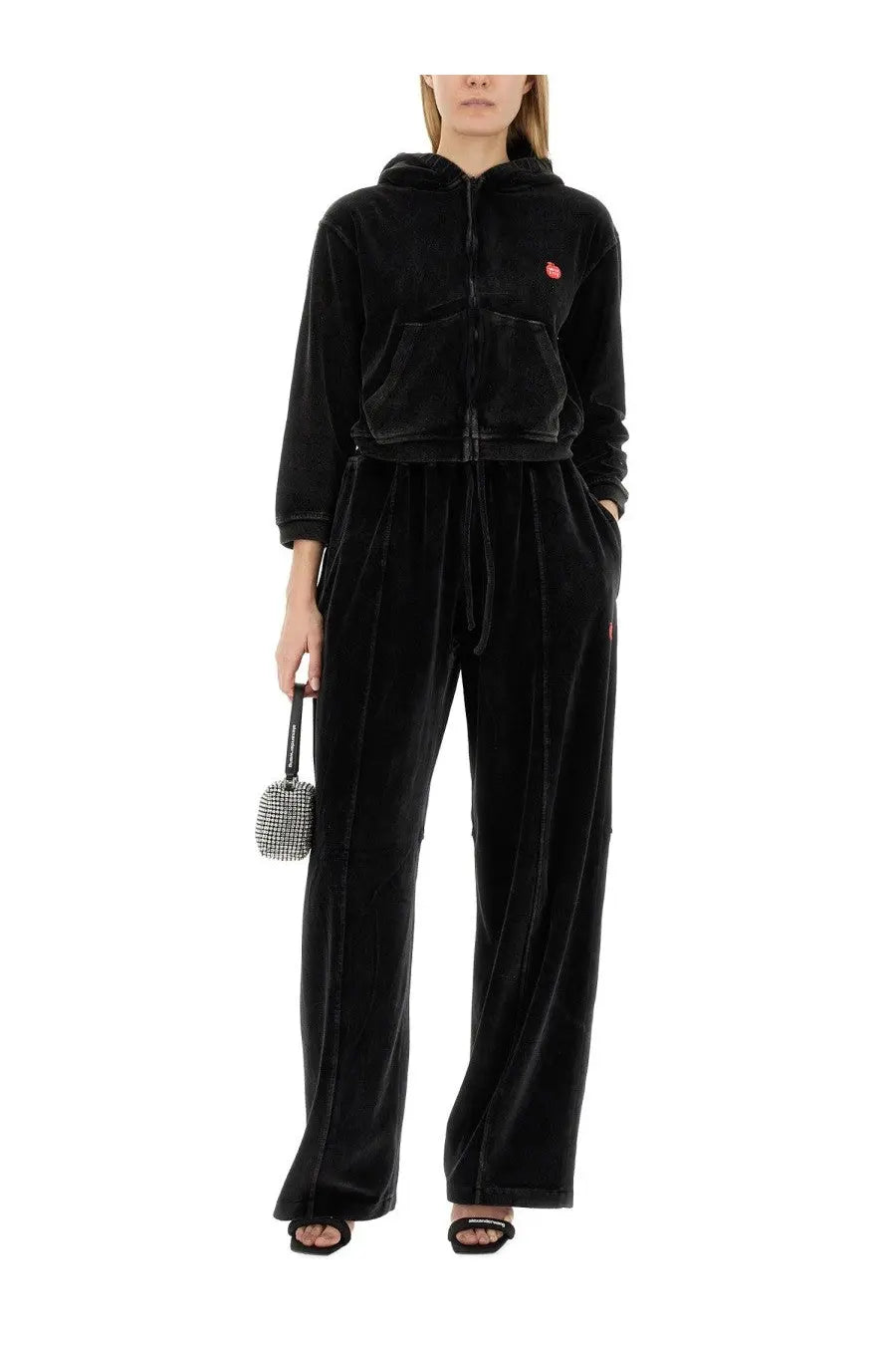 alexanderwang Women's Velour Sweatshirt Black, view 2