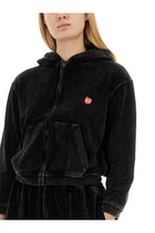 alexanderwang Women's Velour Sweatshirt Black, view 4