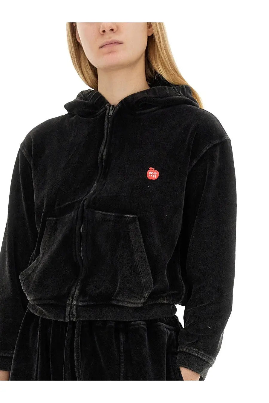 alexanderwang Women's Velour Sweatshirt Black, view 4