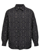Palm Angels All Monogram Quilted Dover Jacket Grey