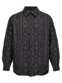 Palm Angels All Monogram Quilted Dover Jacket Grey