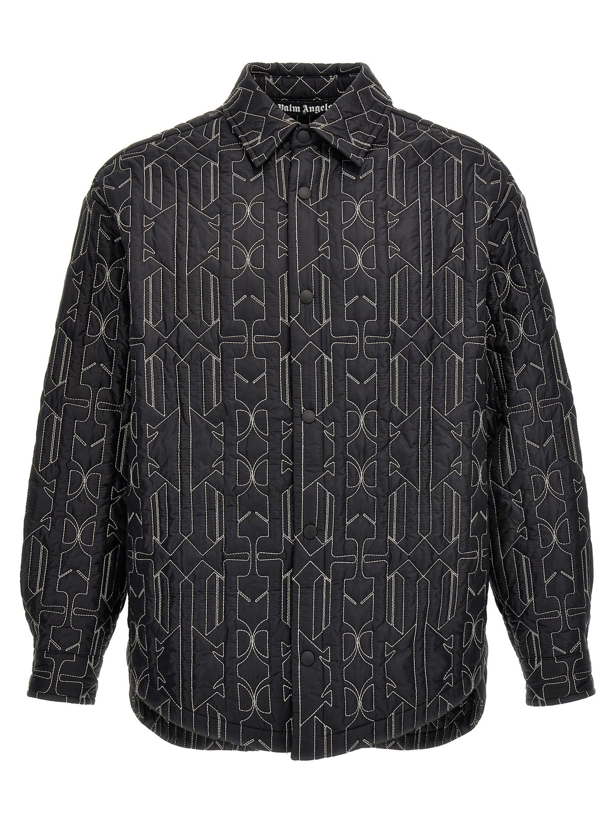 Palm Angels All Monogram Quilted Dover Jacket Grey