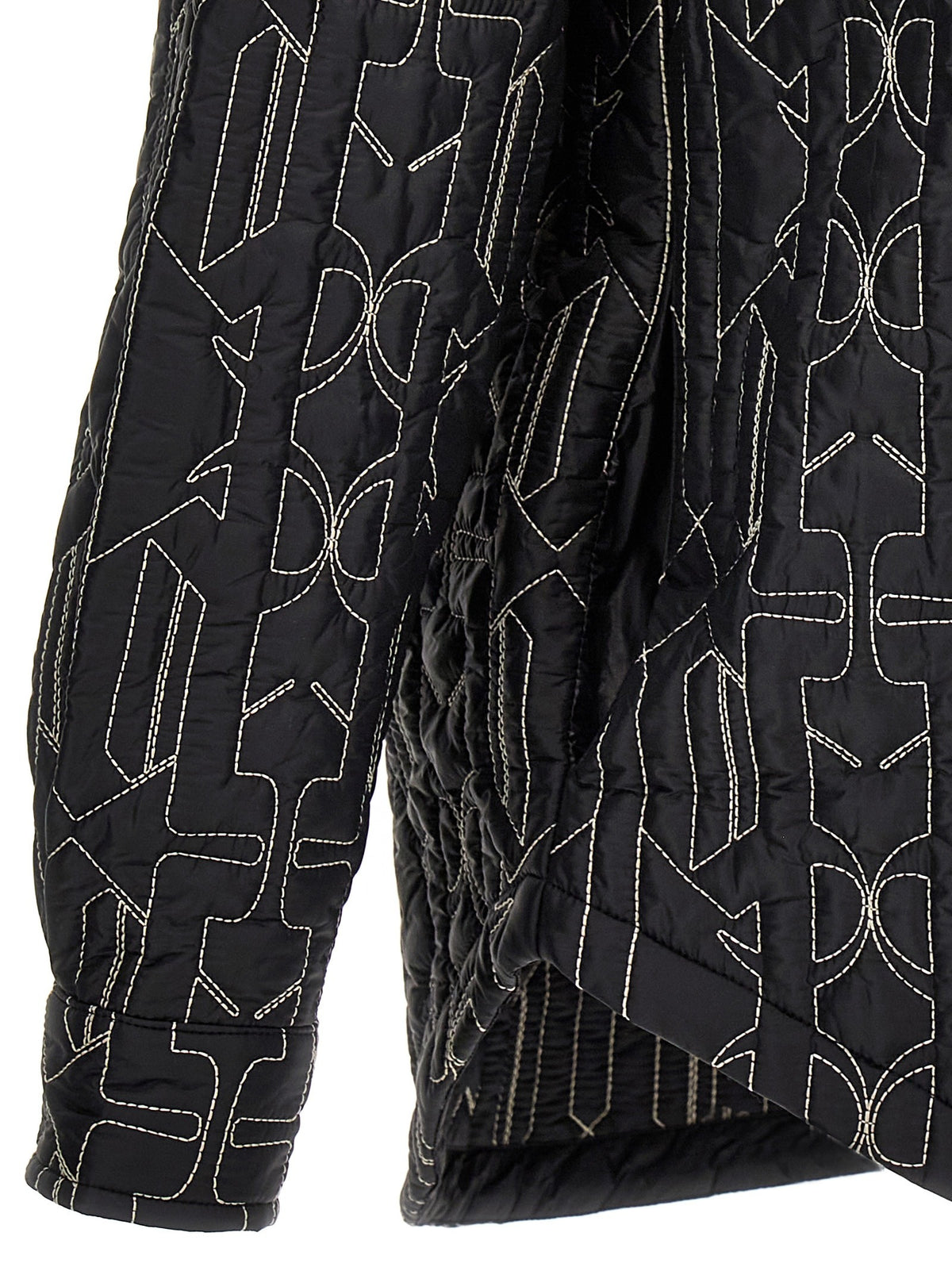 Palm Angels All Monogram Quilted Dover Jacket Grey