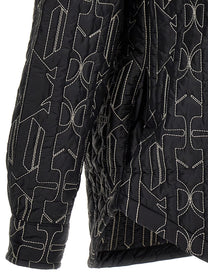 Palm Angels All Monogram Quilted Dover Jacket Grey