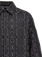 Palm Angels All Monogram Quilted Dover Jacket Grey, view 3