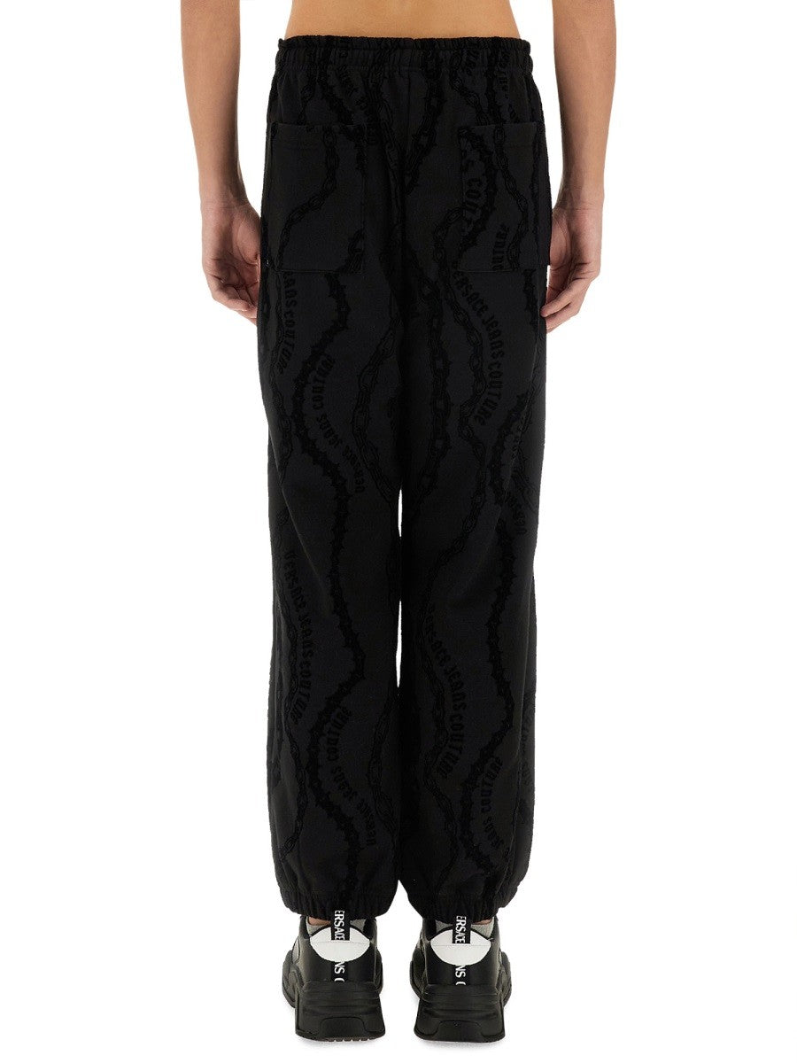 Versace Jeans Couture Men's All over Chain Jogging Pants Black, view 3
