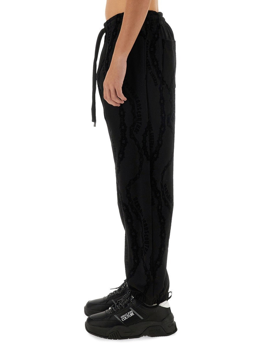 Versace Jeans Couture Men's All over Chain Jogging Pants Black, view 4