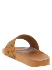 MCM All over Monogram Slides Brown