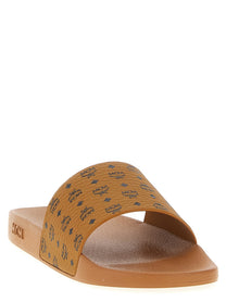 MCM All over Monogram Slides Brown
