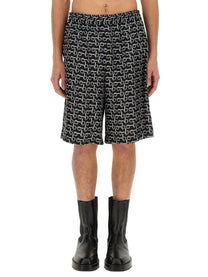 Burberry Men's All over Print Bermuda Shorts Black Burberry
