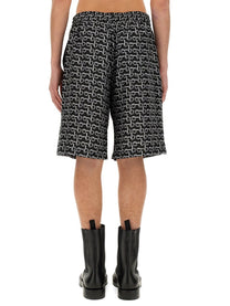 Burberry Men's All over Print Bermuda Shorts Black Burberry