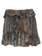 Saint Laurent All over Print Skirt Gold