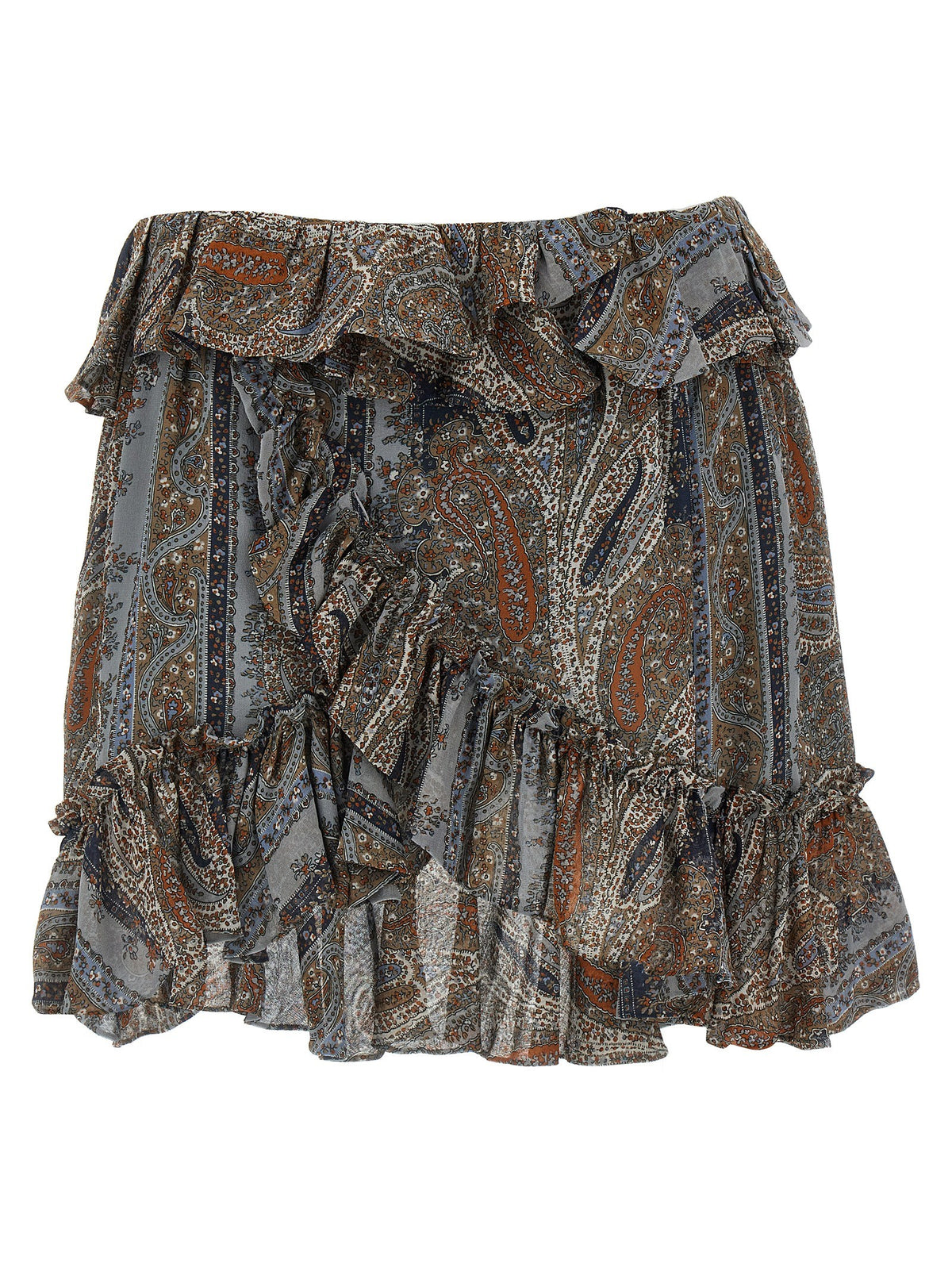 Saint Laurent All over Print Skirt Gold