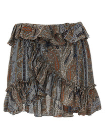 Saint Laurent All over Print Skirt Gold