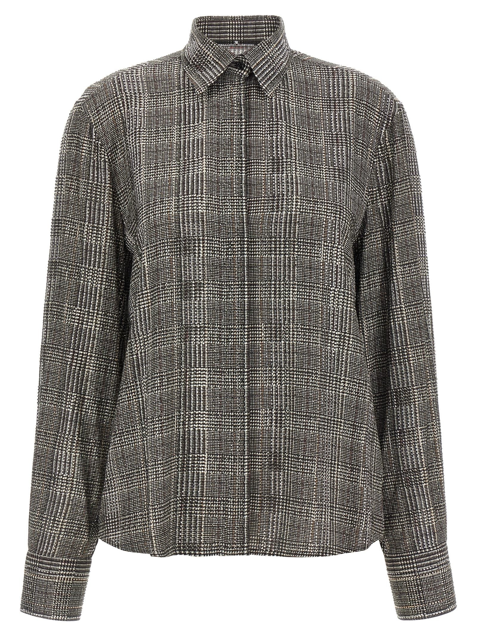 Ermanno Scervino All over Rhinestone Shirt Grey