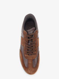 Tod's Men's Allacciata Cassetta Leather and Suede Sneakers Brown