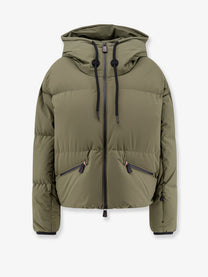 Moncler Grenoble Women's Allesaz Down Jacket in Water Repellent Stretch Fabric Green