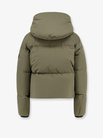 Moncler Grenoble Women's Allesaz Down Jacket in Water Repellent Stretch Fabric Green, view 2