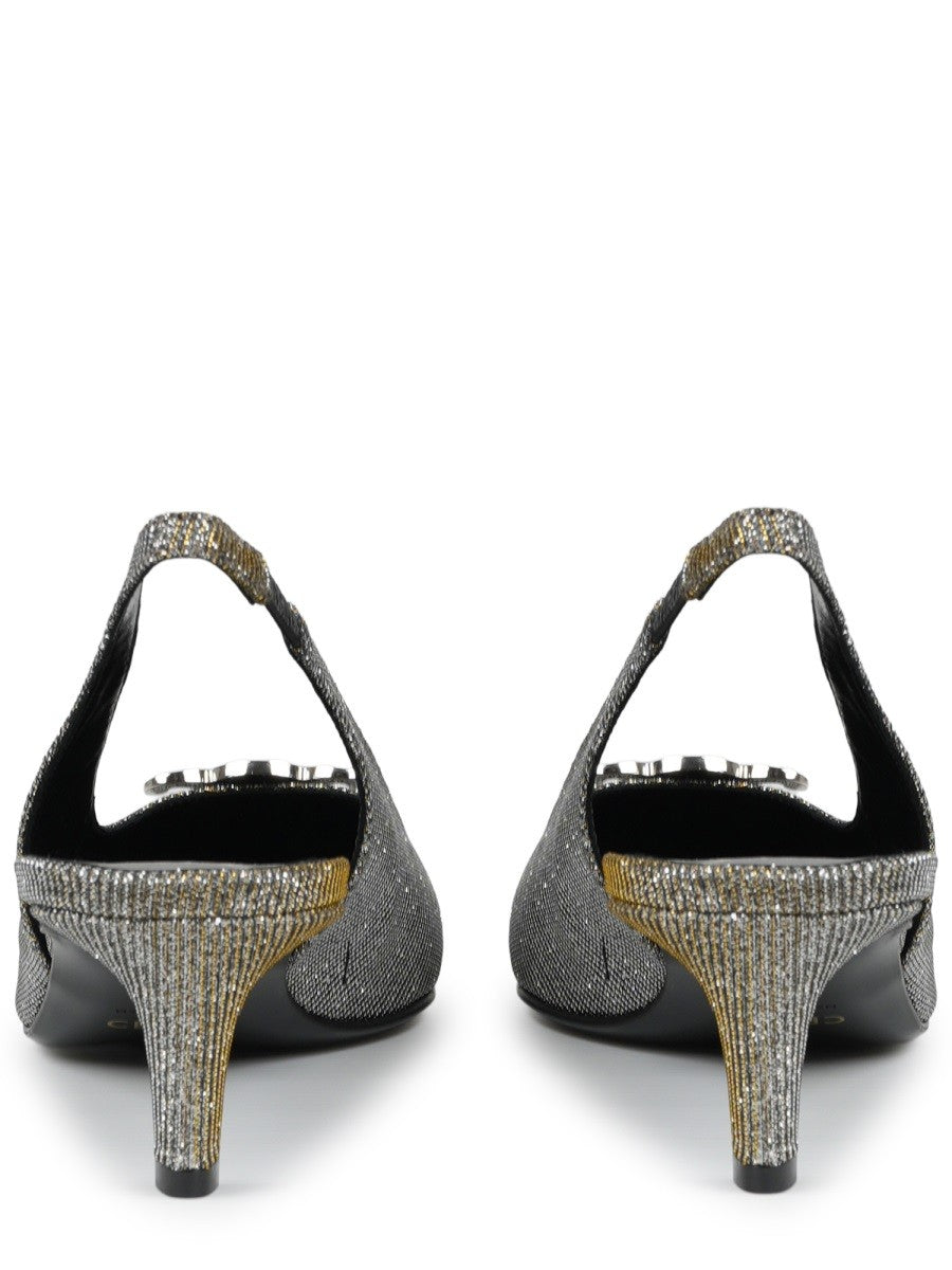 Celine Women's Alma Triomphe Iridescend Slingback Silver