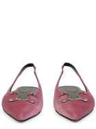 Celine Women's Alma Triomphe Velvet Flat Slingback Multicolor, view 3