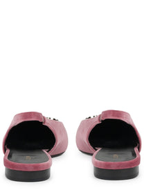 Celine Women's Alma Triomphe Velvet Flat Slingback Multicolor