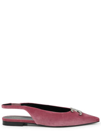 Celine Women's Alma Triomphe Velvet Flat Slingback Multicolor