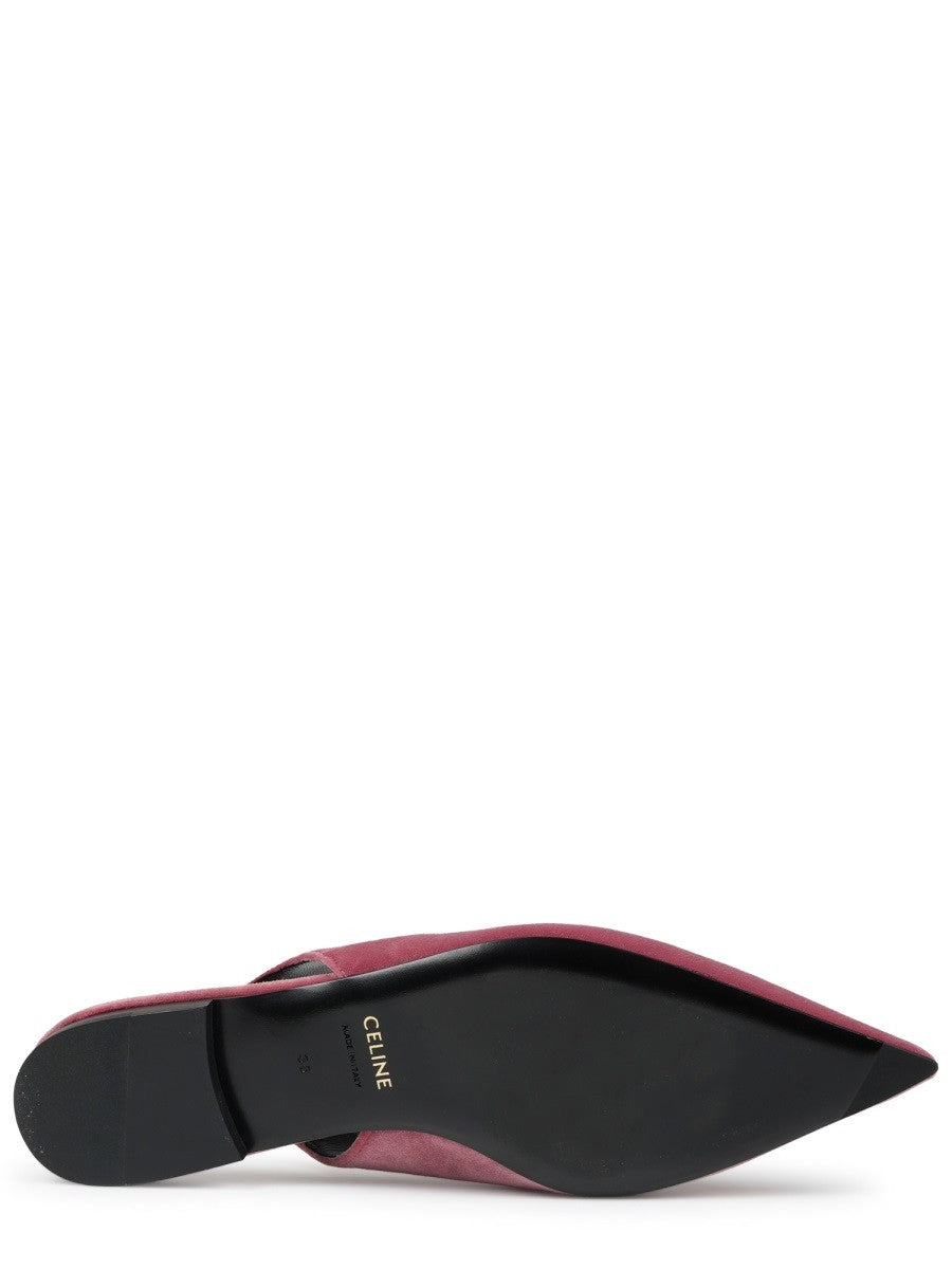 Celine Women's Alma Triomphe Velvet Flat Slingback Multicolor