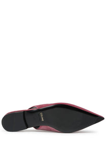 Celine Women's Alma Triomphe Velvet Flat Slingback Multicolor