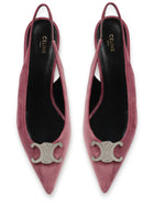 Celine Women's Alma Triomphe Velvet Flat Slingback Multicolor, view 5