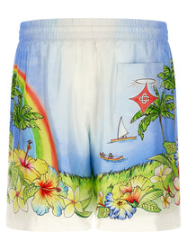 Casablanca Aloha Bermuda Shorts Gold