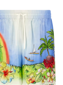 Casablanca Aloha Bermuda Shorts Gold