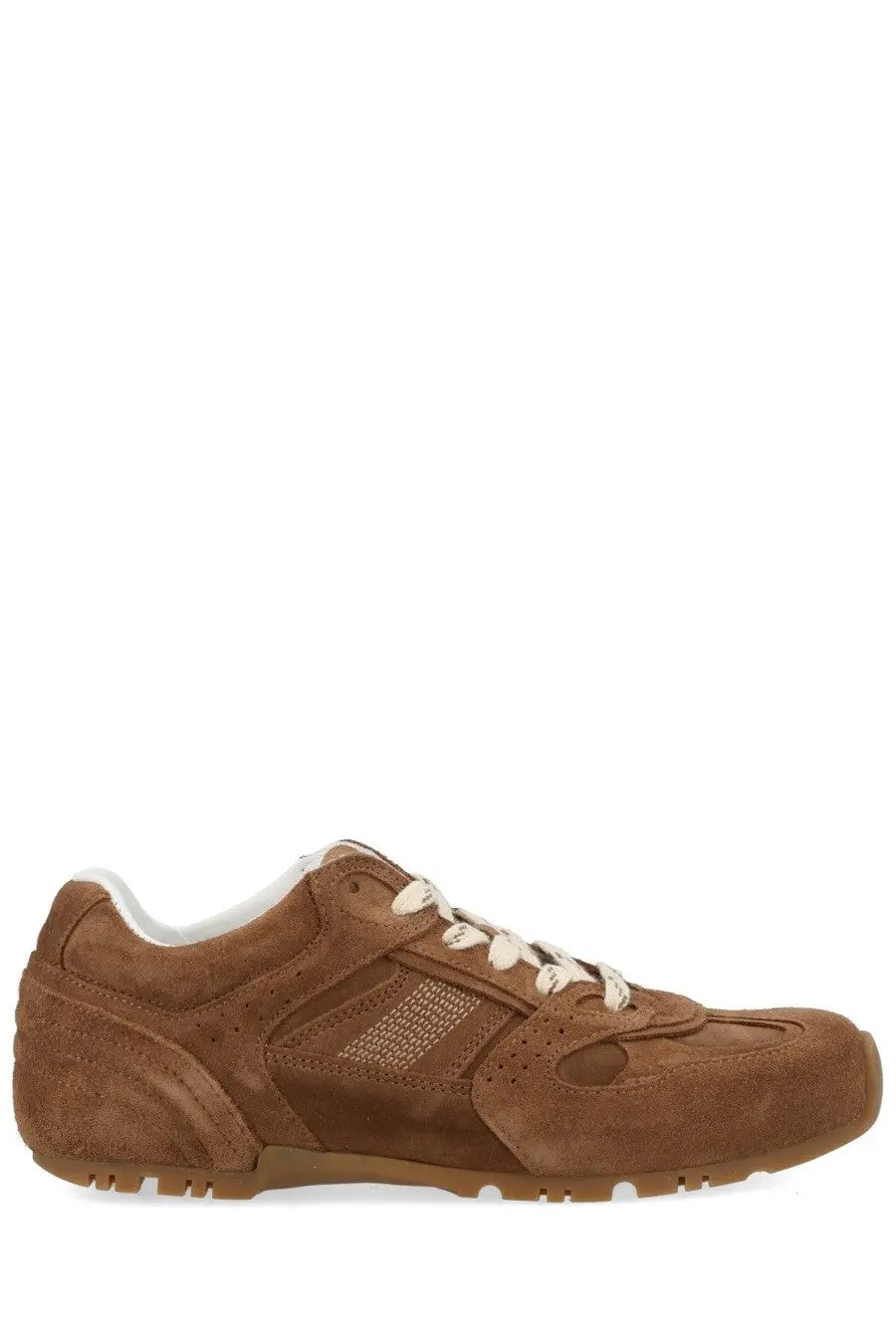 Alohas women’s sneaker tb56 brown suede with white laces and matching brown rubber sole for casual wear