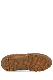 Alohas women’s sneaker tb56 brown tan suede with textured rubber sole featuring circular and wavy tread patterns