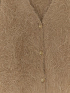 Alysi Women's Alpaca Blend Cardigan Beige, view 3