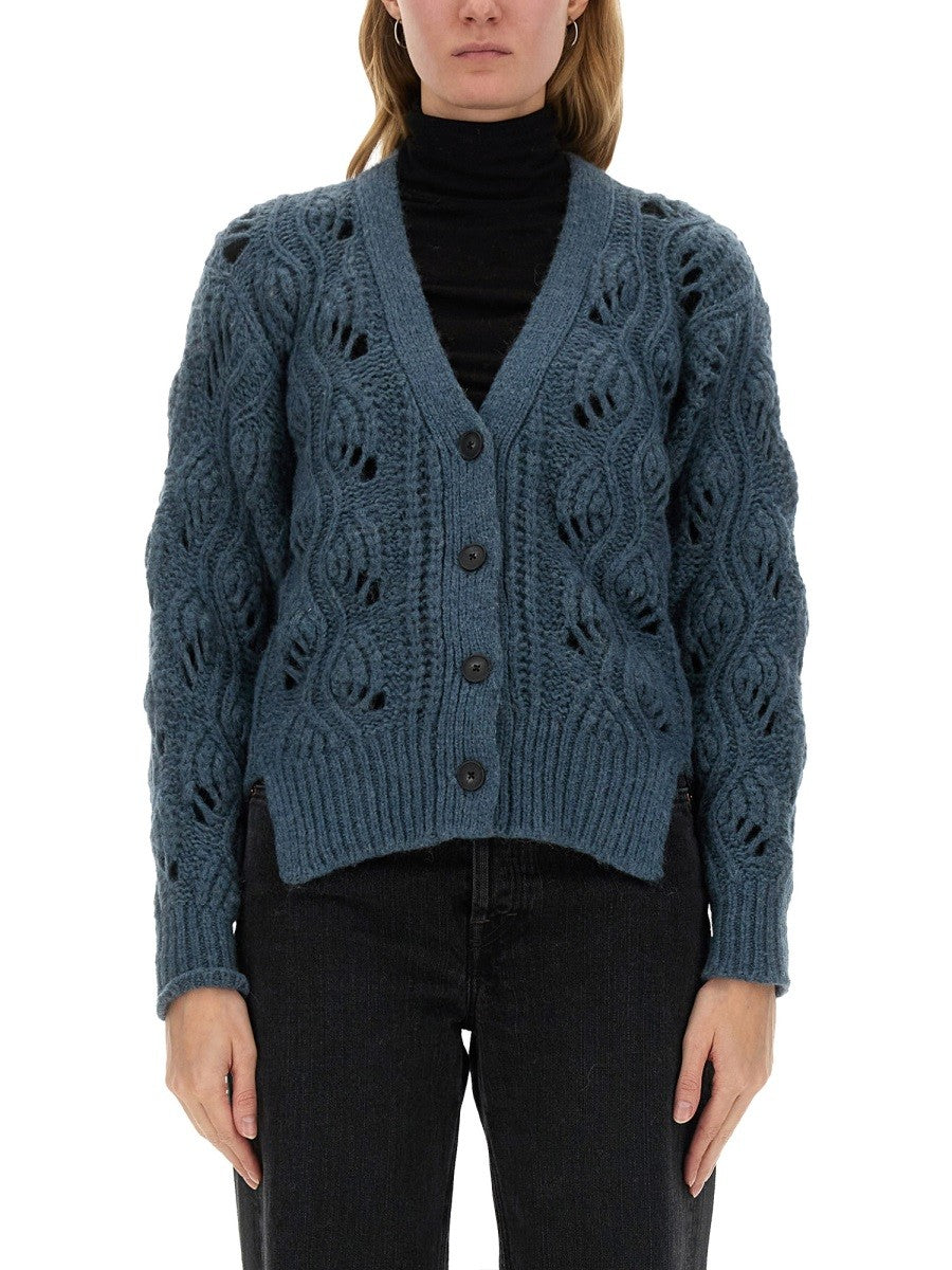Mila Schön Women's Alpaca Cardigan Blue