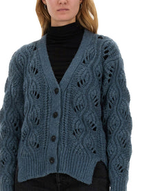 Mila Schön Women's Alpaca Cardigan Blue