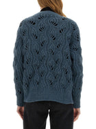 Mila Schön Women's Alpaca Cardigan Blue, view 3