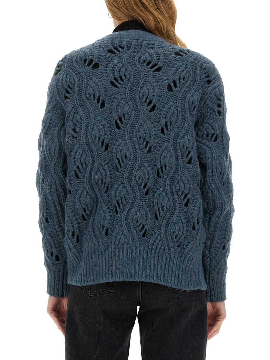 Mila Schön Women's Alpaca Cardigan Blue