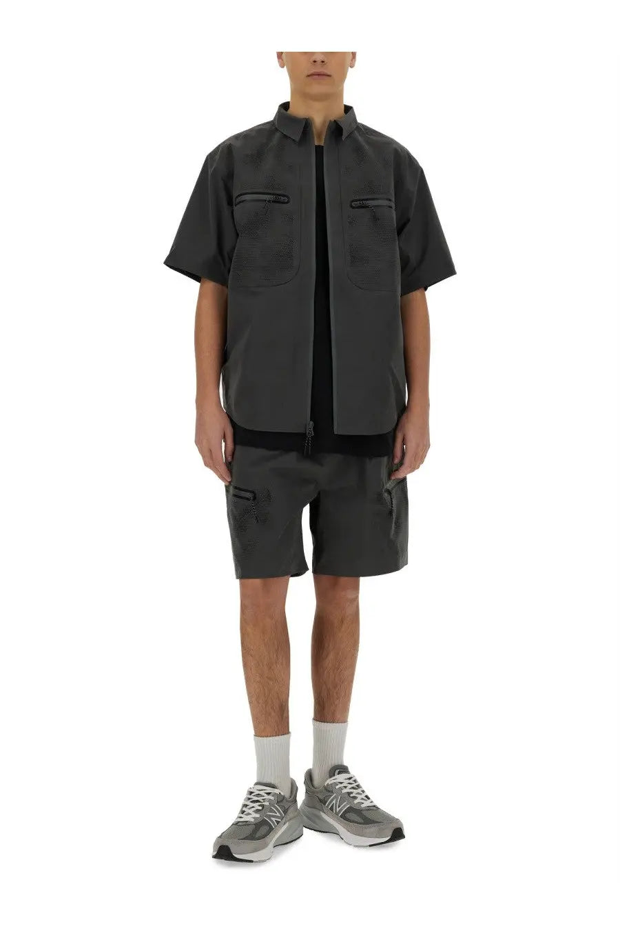 Alpha Industries Men's Laser Cut Short Sleeve Shirt Grey, view 2