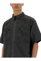 Alpha Industries Men's Laser Cut Short Sleeve Shirt Grey, view 4