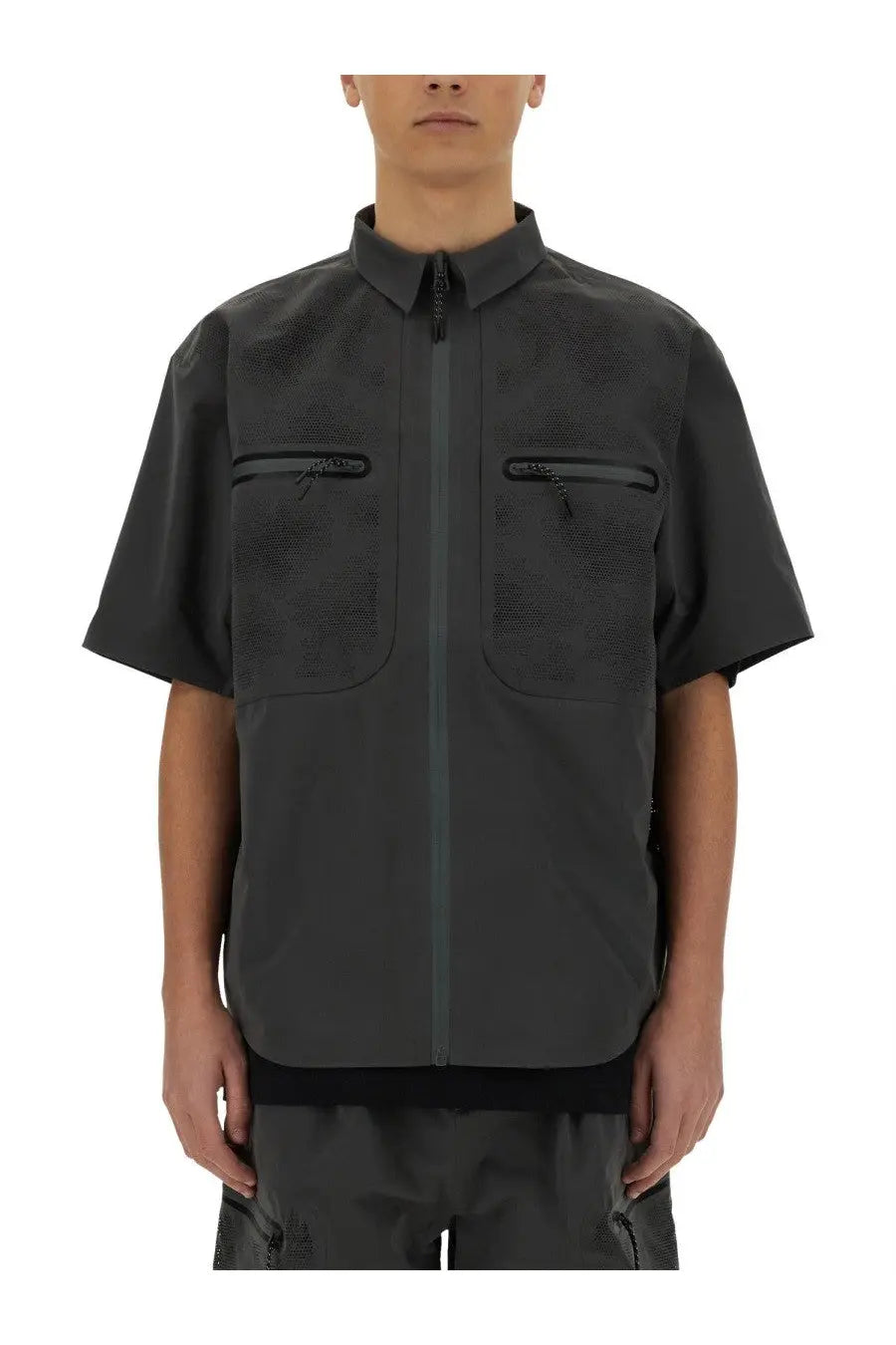 Alpha Industries Men's Laser Cut Short Sleeve Shirt Grey