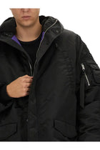 Alpha Industries Unisex Long Bomber Jacket Black, view 4
