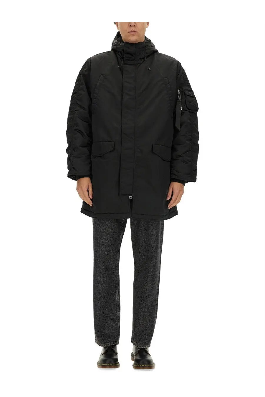 Alpha Industries Unisex Long Bomber Jacket Black