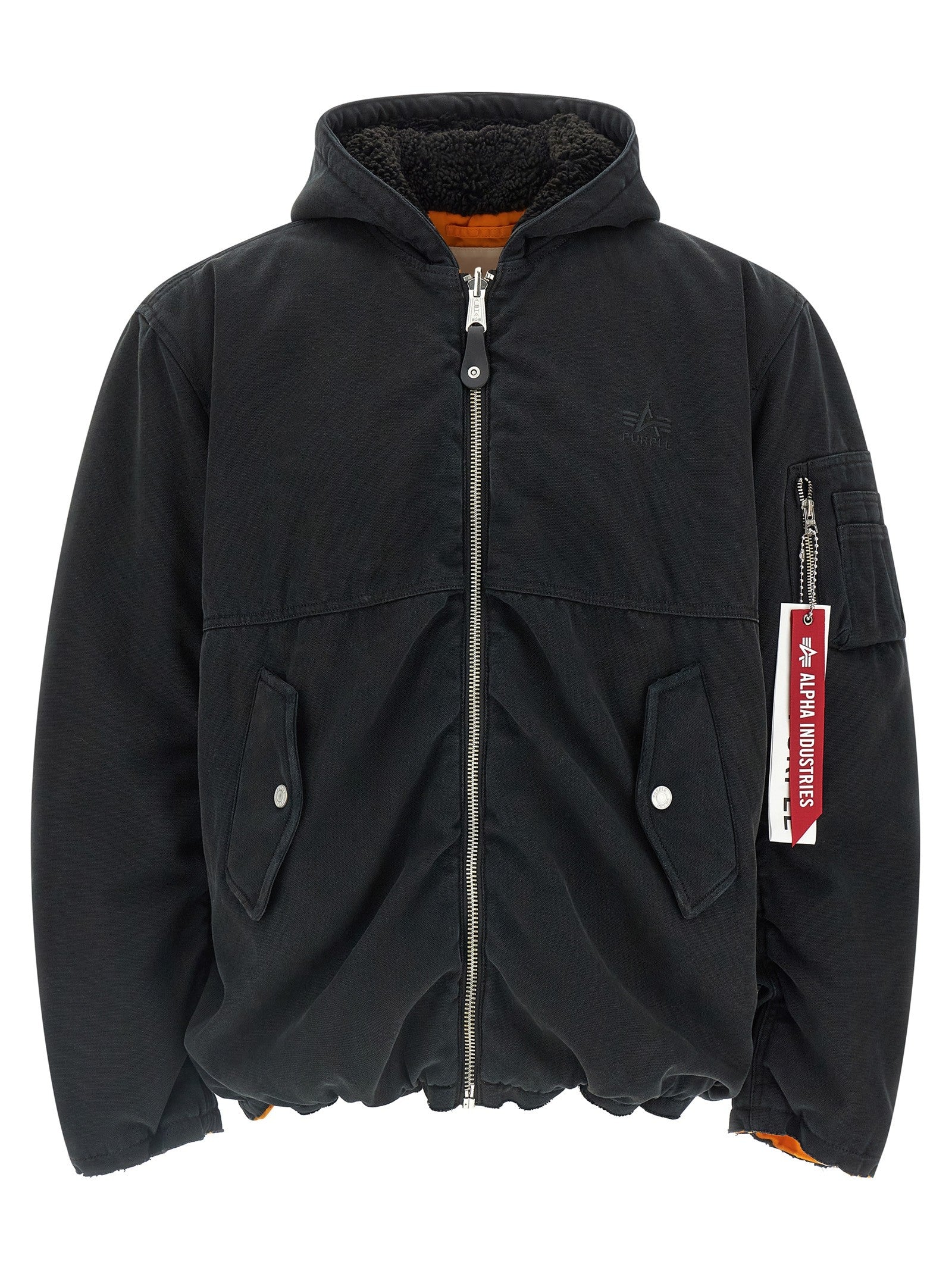 PURPLE BRAND Alpha Industries Purple Reversible Bomber Jacket Gold