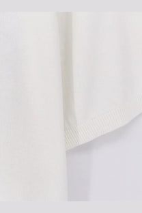 Alpha-Studio men’s cotton sweater in white with soft off-white knit fabric and subtle ribbed hem texture