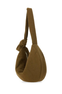 Alysi women’s olive green suede shoulder bag with a knotted top handle perfect for stylish everyday use