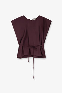 Alysi women’s cotton top uva soft dark burgundy blouse with relaxed fit and wide slightly flared sleeves