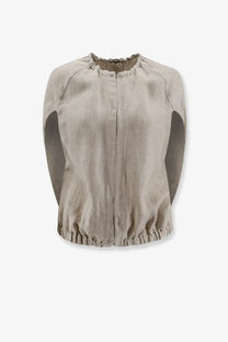 Alysi Women's Élavé Linen Sleeveless Jacket Grezzo