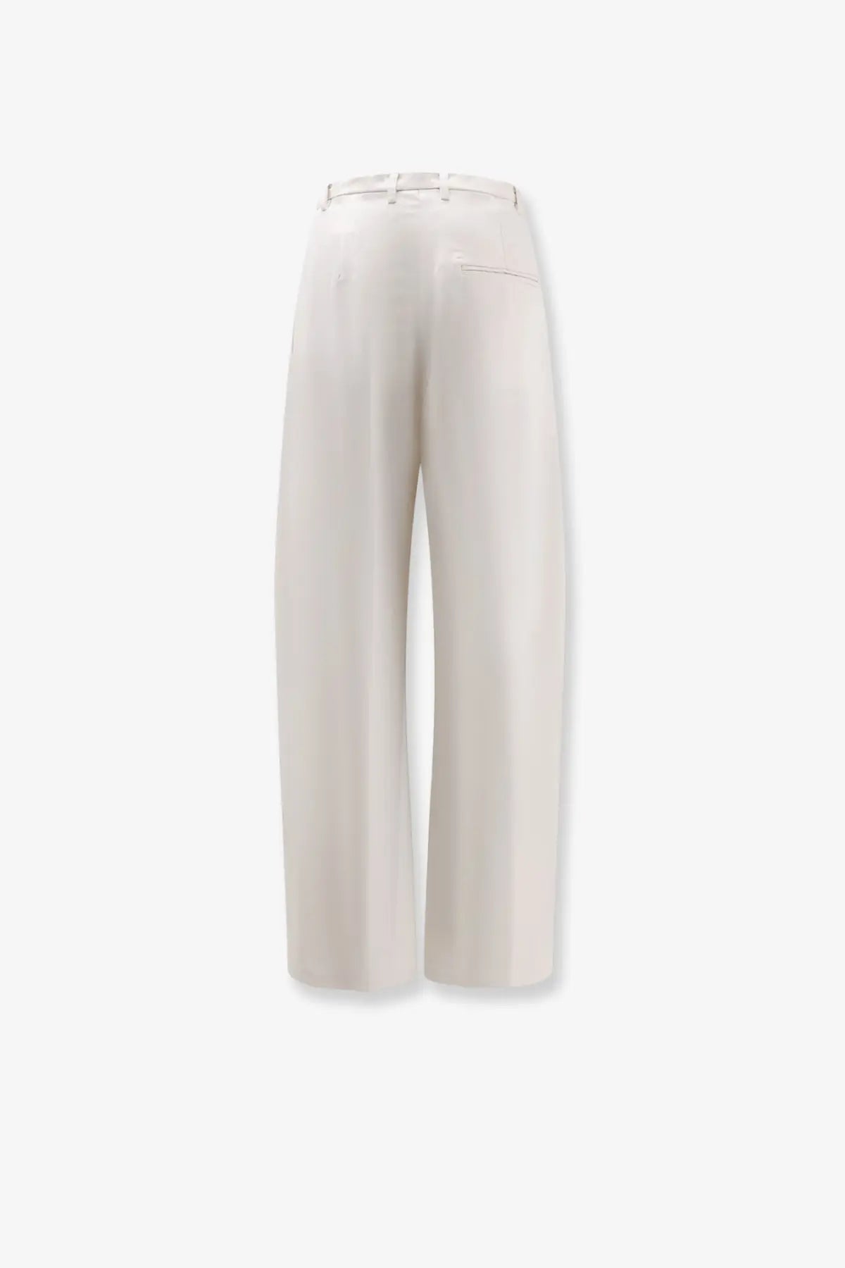 Cream-colored alysi women’s wide-leg trousers with tailored fit and subtle stitching in lyocell and linen gesso fabric